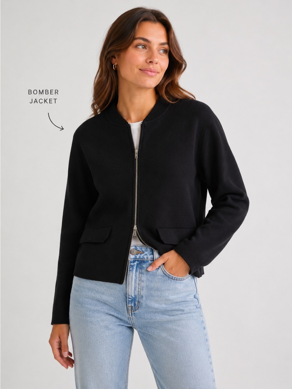 Joe Fresh Black Zip-Front Jacket